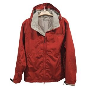 Vineyard Vines Martha's Vineyard Red Hooded Jacket Lightweight Rain coat Size M